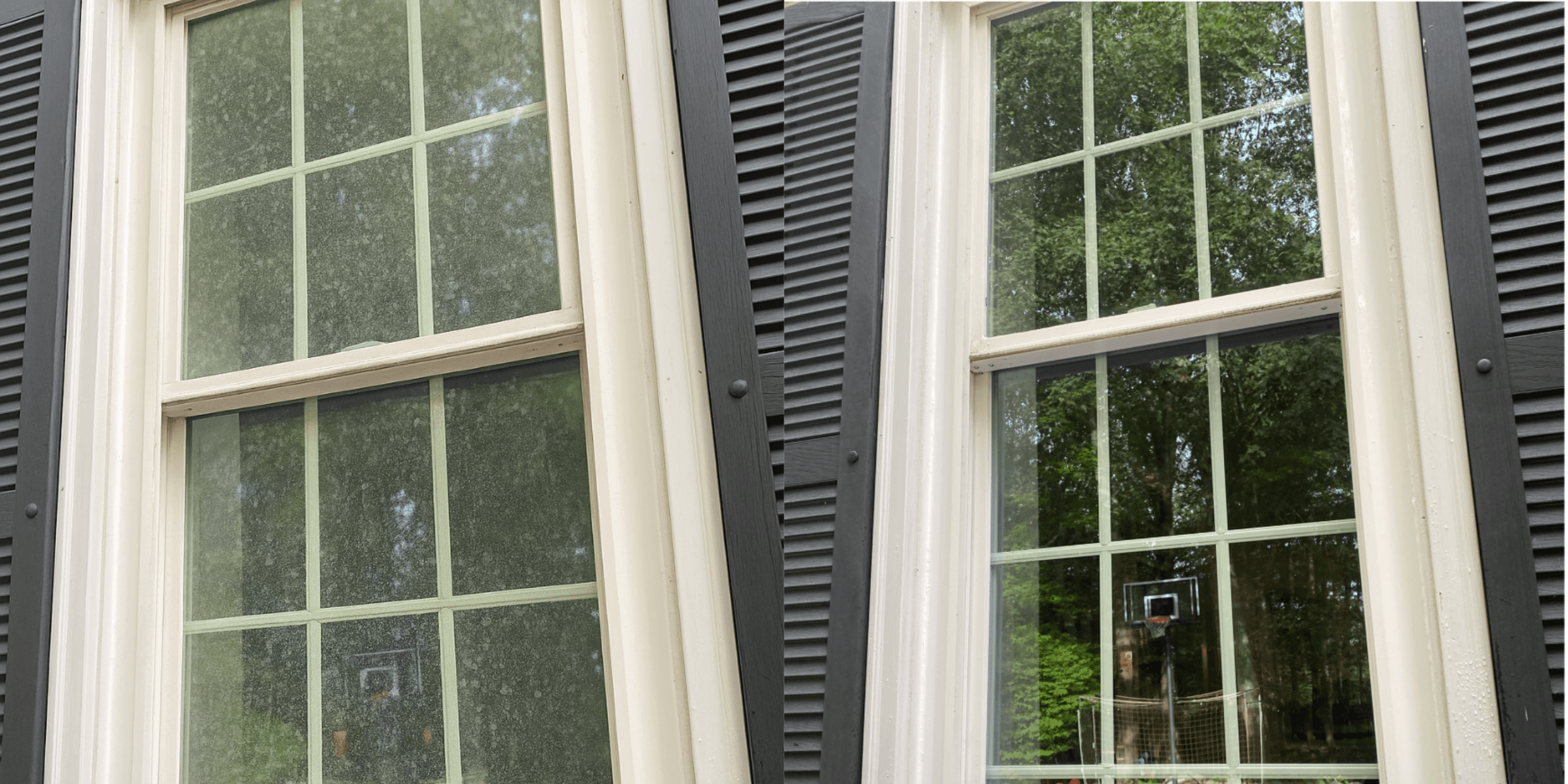 Sparkling clean window panes letting natural light through